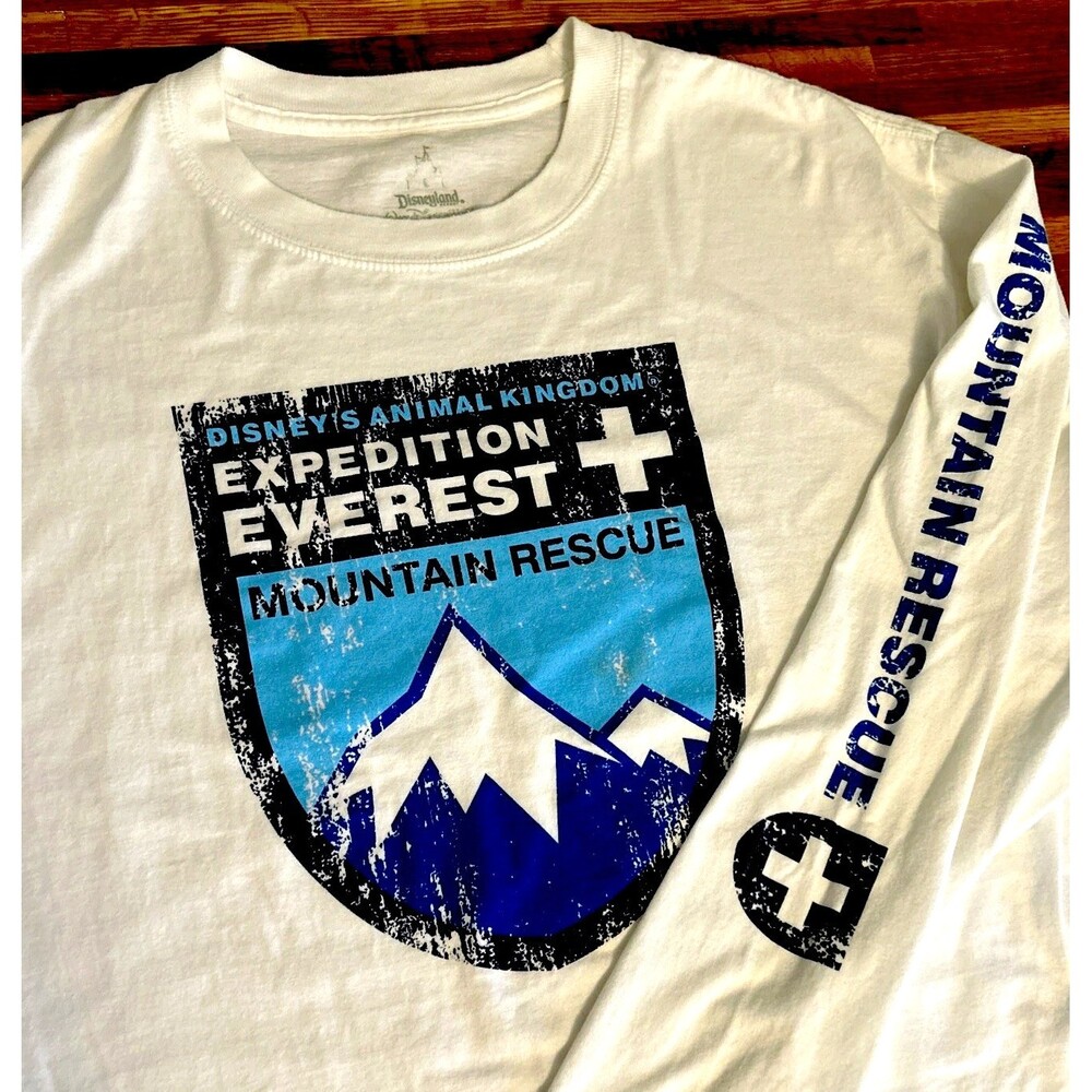 Disneyland Animal Kingdom Everest  Mountain Rescue Long Sleeve Men White L